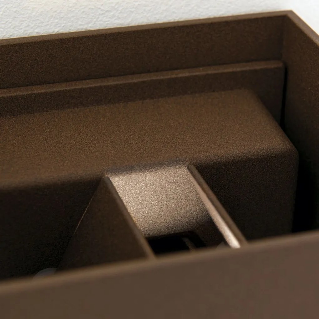 Aplica LED de exterior cu senzor de miscare IP54 CUBE-S corten