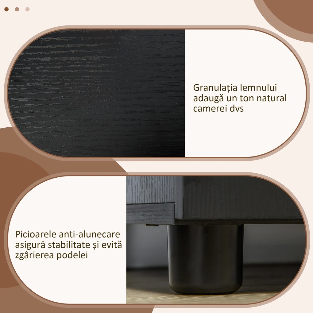 Vinsetto Dulap pentru Documente, cu Încuietoare, 2 Uși și Raft Interior, 80x40x80 cm, Negru | Aosom Romania