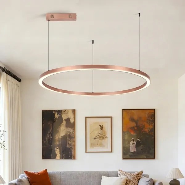 Immax NEO 07327L - Lustru LED dimabil pe cablu FINO 55W/230V 80 cm roz auriu Tuya+telecomandă