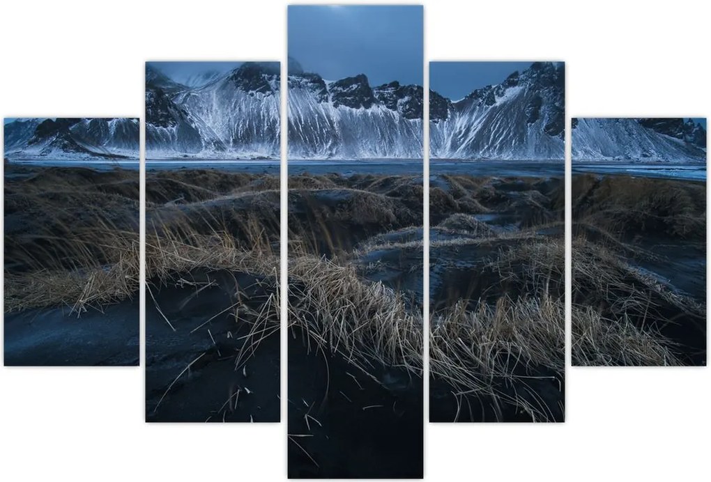 Tablou cu priveliște spre vărfurile Islanda (150x105 cm)