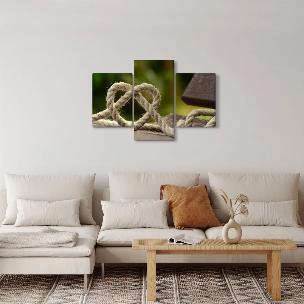 Tablou inima din frânghie (90x60 cm)