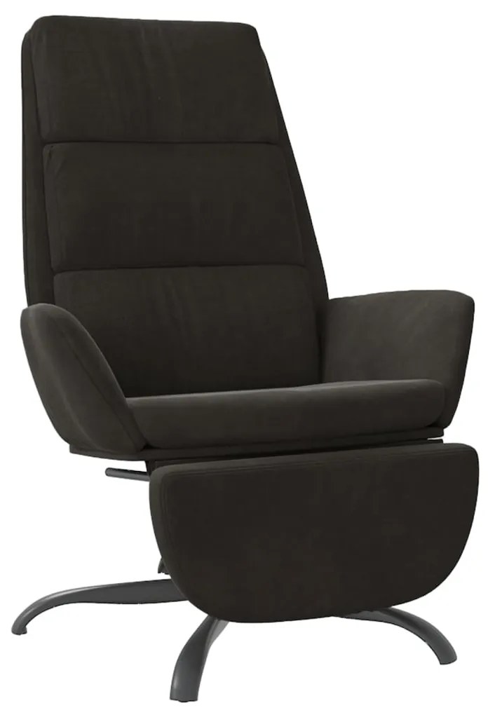 3097914 vidaXL Scaun de relaxare cu taburet, negru, catifea