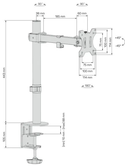 Suport universal pentru monitor CONNECT IT CMF-3103-BK 13-32” negru