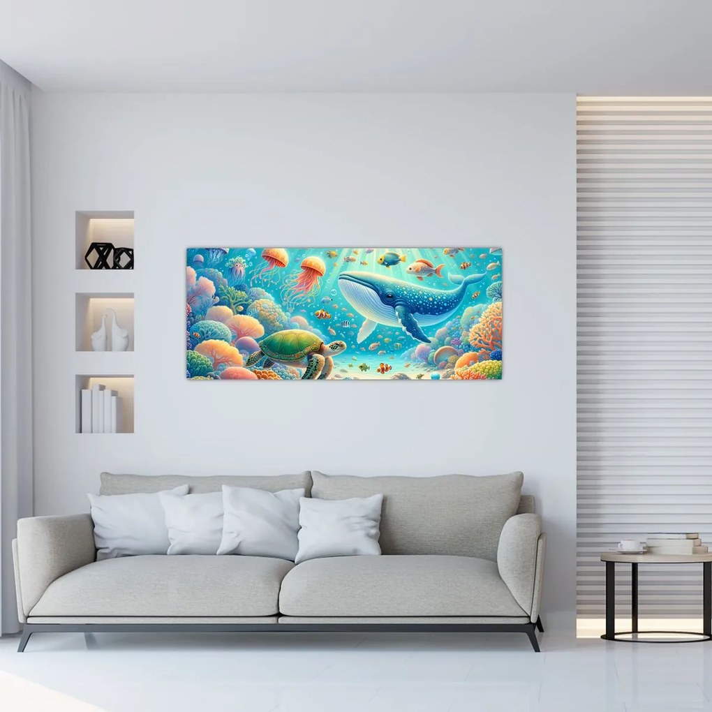 Tablou - Lumea sub apă (120x50 cm)