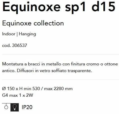 Pendul design modern Equinoxe sp1 d15 CROMO