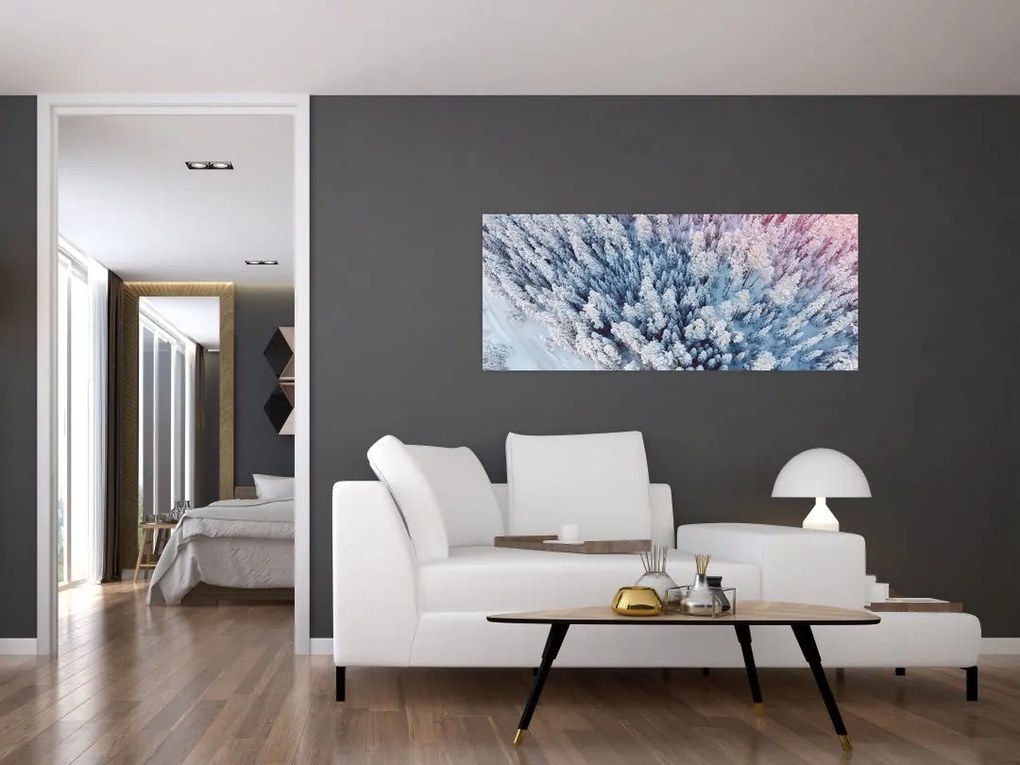 Tablou cu copaci înzăpeziți (120x50 cm)