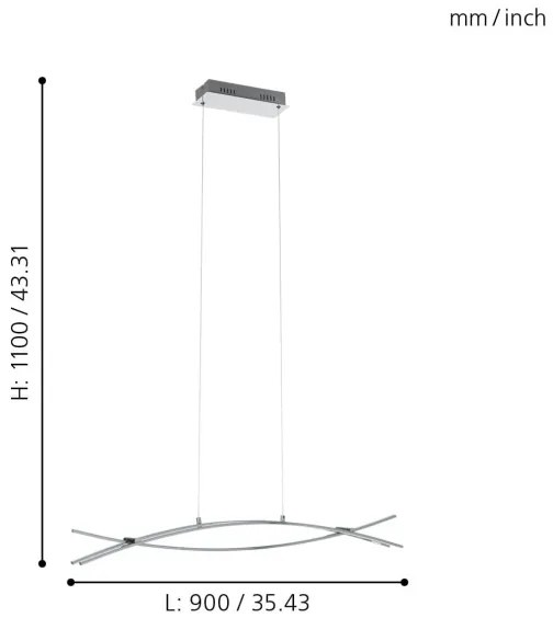 Eglo 96331 - LED Lustra pe cablu NEVADO 3xLED/9W/230V
