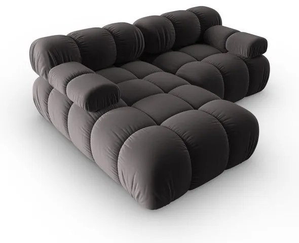 Canapea gri închis cu tapițerie din catifea 191 cm Bellis – Micadoni Home