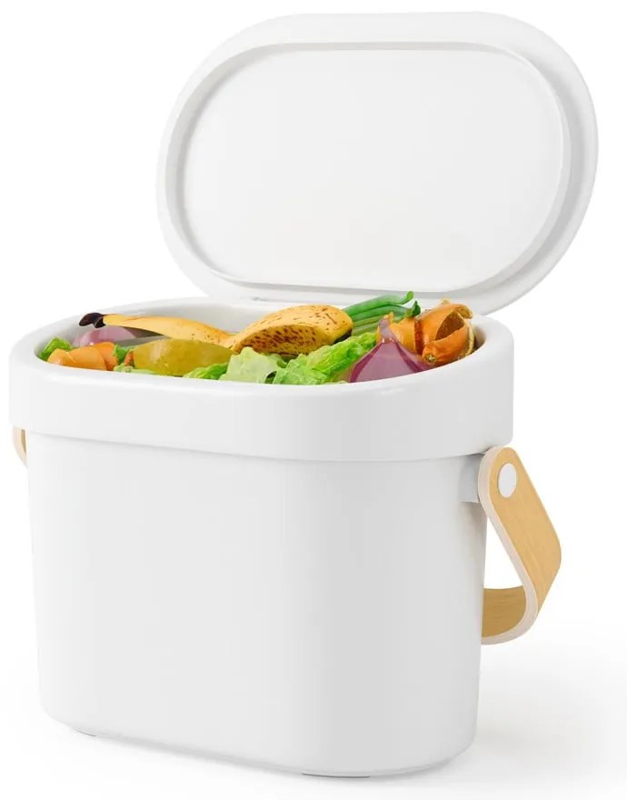 Recipient pentru deșeuri compostabile alb 4 l Bellwood – Umbra