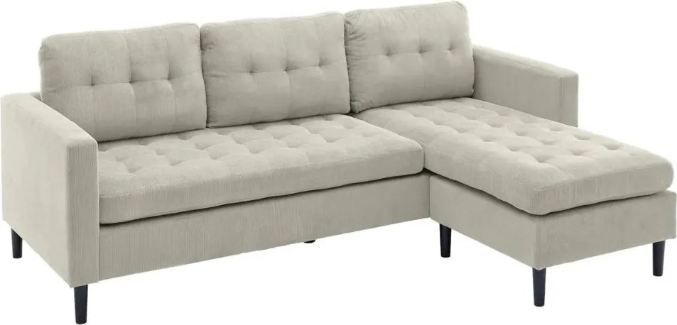 Coltar modern, Catifea raiata greige STOCKHOLM 220cm