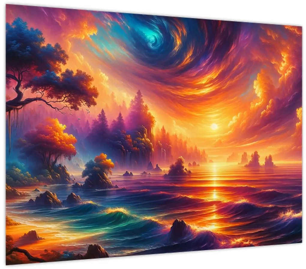 Tablou pe sticlă - Lume magică (70x50 cm)