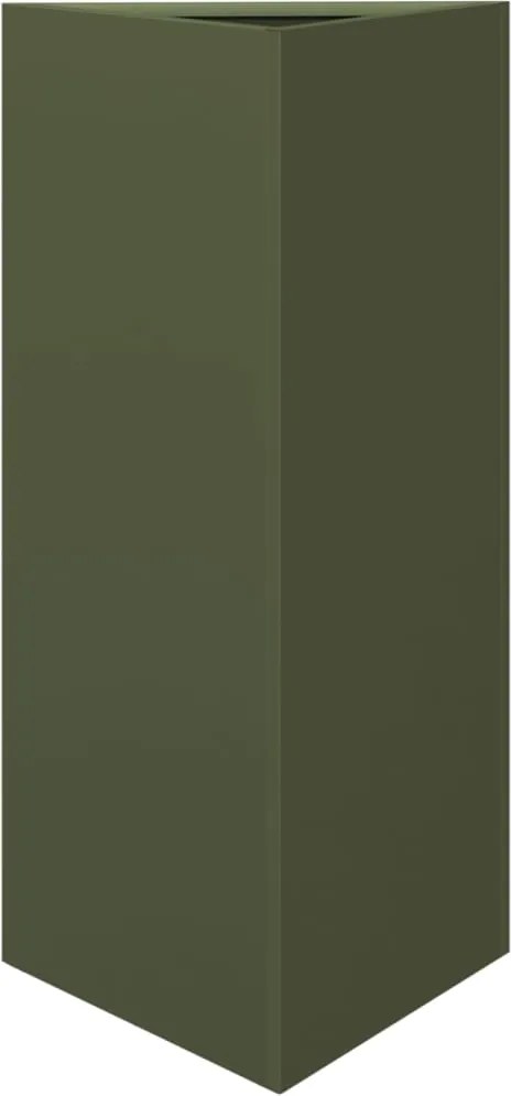 vidaXL Jardinieră de grădină verde, 40x34,5x70 cm, oțel, triunghiulară