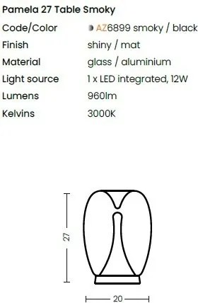 Veioza LED design decorativ PAMELA fumurie