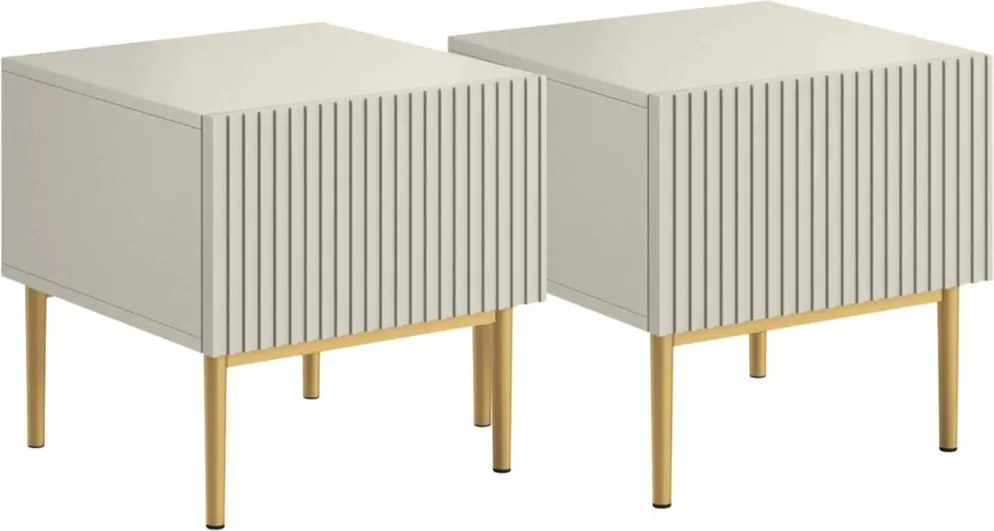 Set noptiera Nicole 46 cm - cashmir / picioare aurii