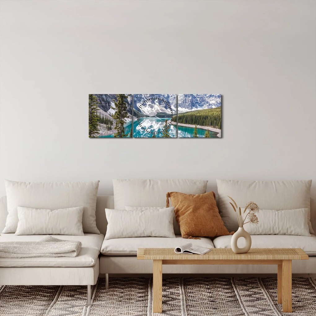 Tablou - Parcul Național Banff (cu ceas) (90x30 cm)