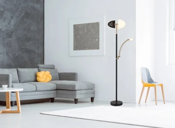 Globo 58909B - Lampă LED dimmabilă de podea TIRANA 40W/230V + 5,5W, neagră