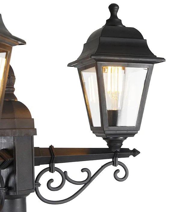 Felinar inteligent negru cu 3 lumini IP44 incl. Wifi ST64 - Capital