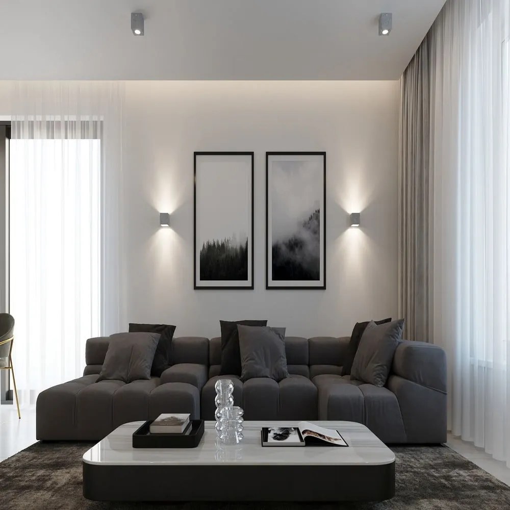 Spot gri 10x10 cm Geo – Sollux