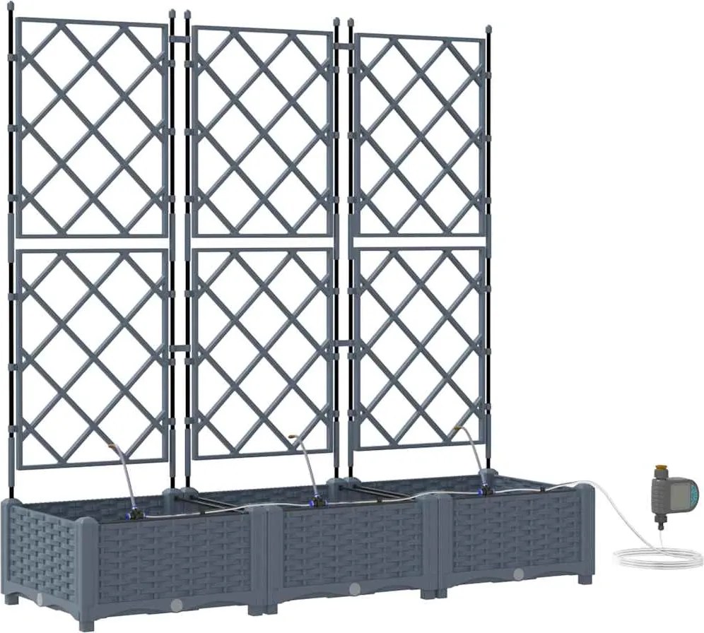 vidaXL Vază pentru Grădină 3 pcs Gri Deschis Oțel