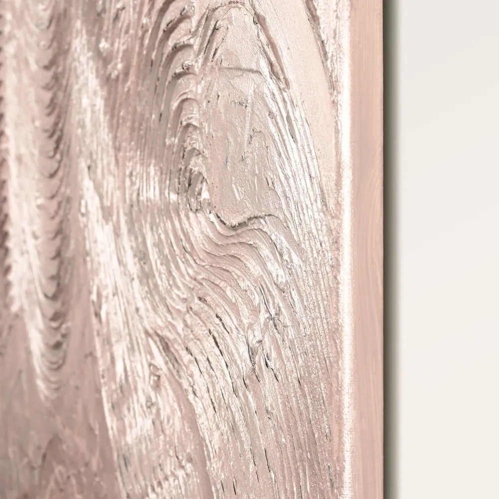 Tablou pictat manual 88x118 cm Metallic Rose – Malerifabrikken