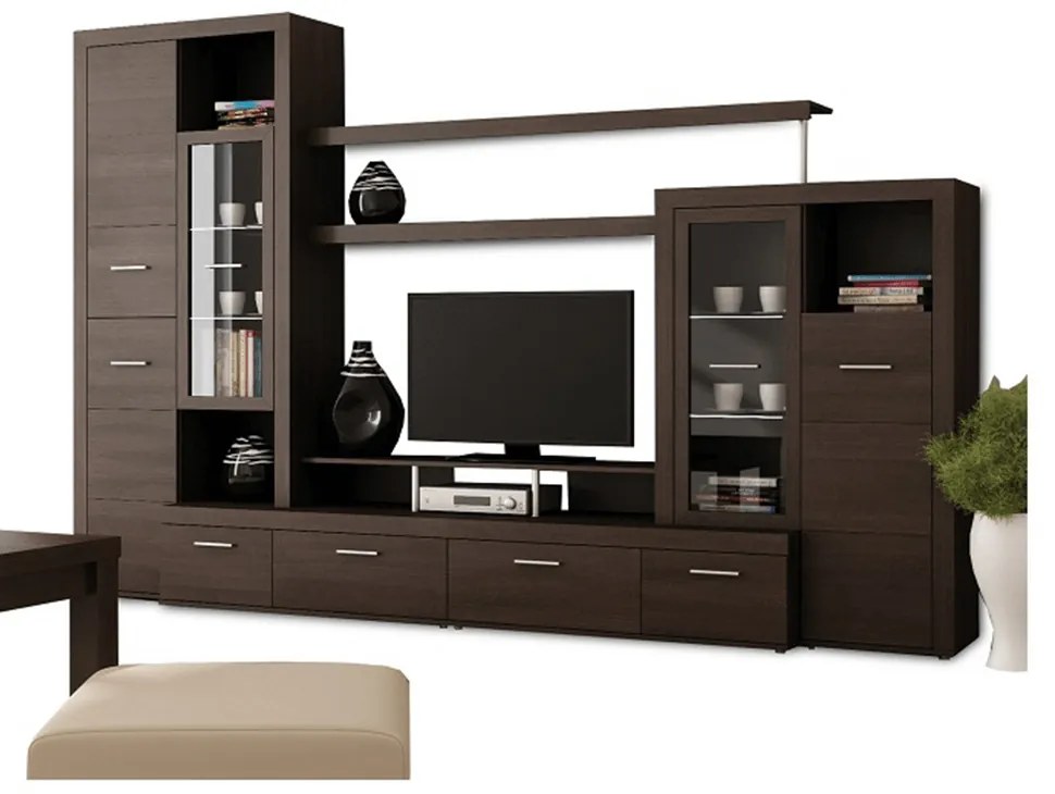 Zondo Mobilier living Adah New (wenge luisiana) (cu iluminat). 772058
