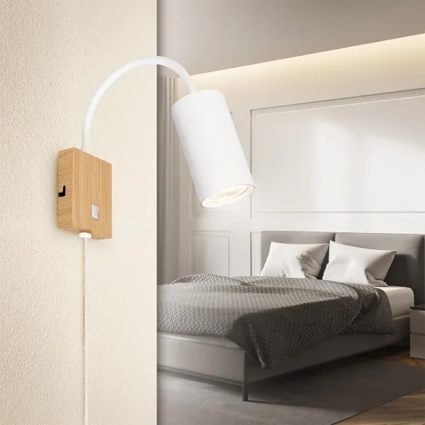 Brilagi - Aplică de perete flexibilă SELE 1xGU10/30W/230V alb/decor stejar