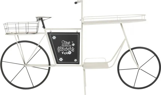 Stand decorativ alb, cu rafturi din metal , tip "Retro Bicycle"