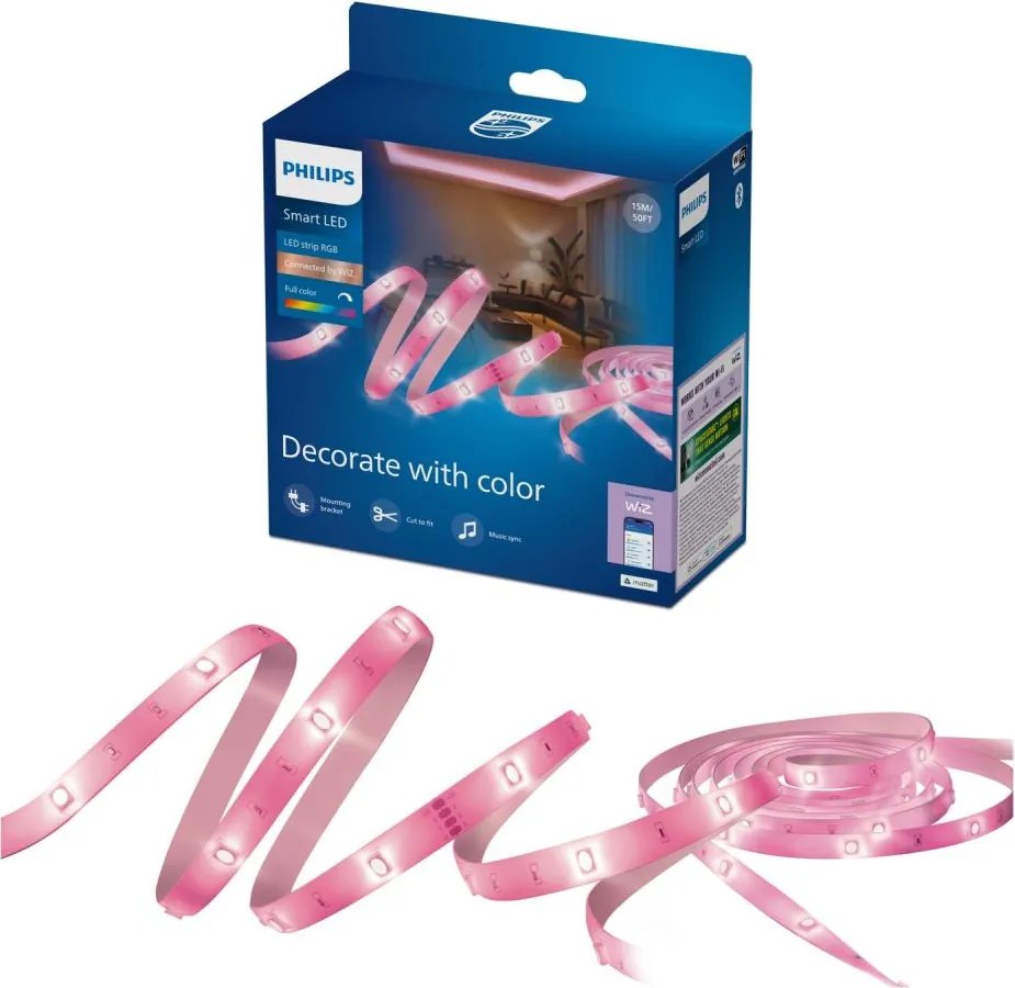 Philips -LED RGB bandă reglabilă SMART STRIP 15m LED/20W/230V 2200-6500K Wi-Fi