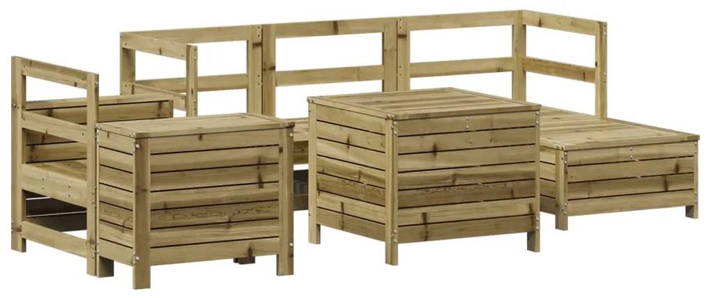 3250527 vidaXL Set canapea de grădină, 7 piese, lemn de pin tratat