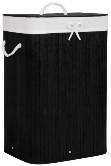 Cos rufe, bambus, negru, 72 L, 40x30x60 cm, Springos