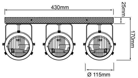 Brilliant - Spot CARMEN WOOD 3xGU10/5W/230V maro