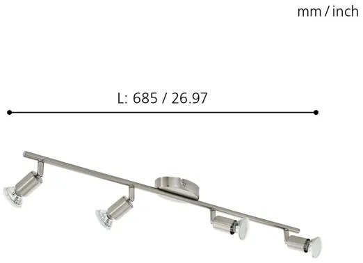 Spot LED Eglo 92598 BUZZ 4xGU10-LED/2,8W/230V