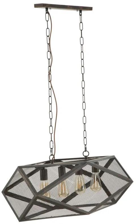 Lustra neagra/aramie din metal, Soclu E27 Max 20W, 75x27x28 cm, Cage Mauro Ferretti