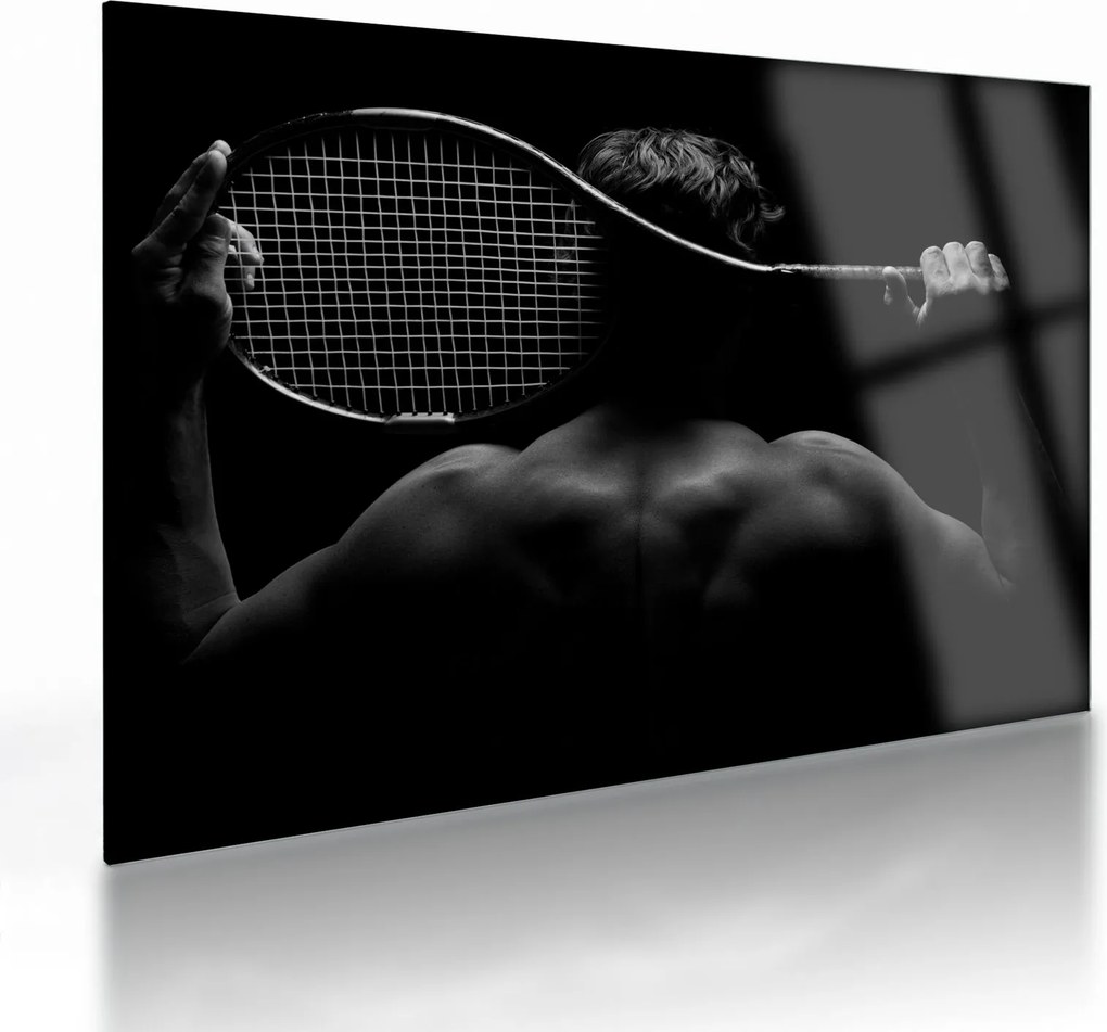 Tablou pe sticlă - Jucătorul de tenis (70x50 cm)