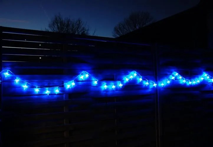 Lumini LED de Crăciun - stele albastre, 4 m