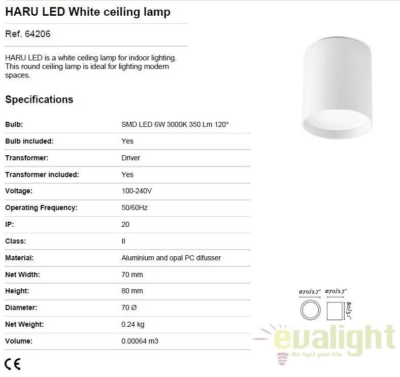 Plafoniera LED moderna tip spot aplicat HARU 64206
