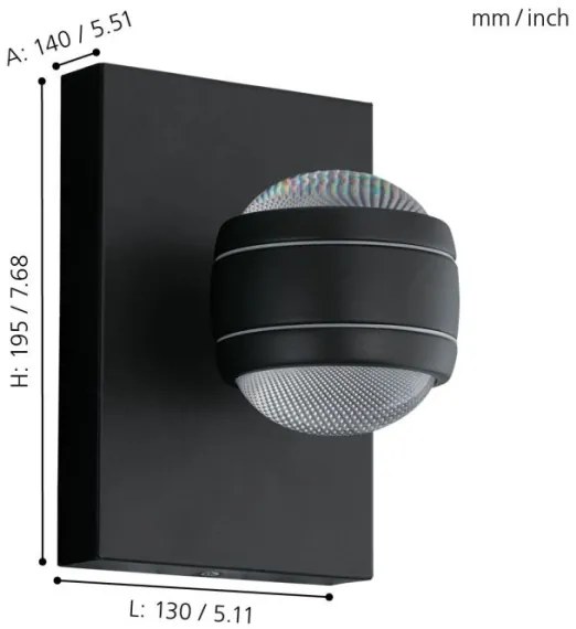 Aplică LED de exterior Eglo 94848 SESIMBA 2xLED/3,7W/230V IP44