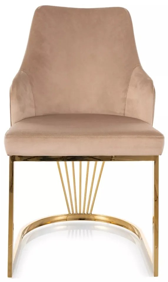 Scaun Alure velvet bej/auriu Blu28