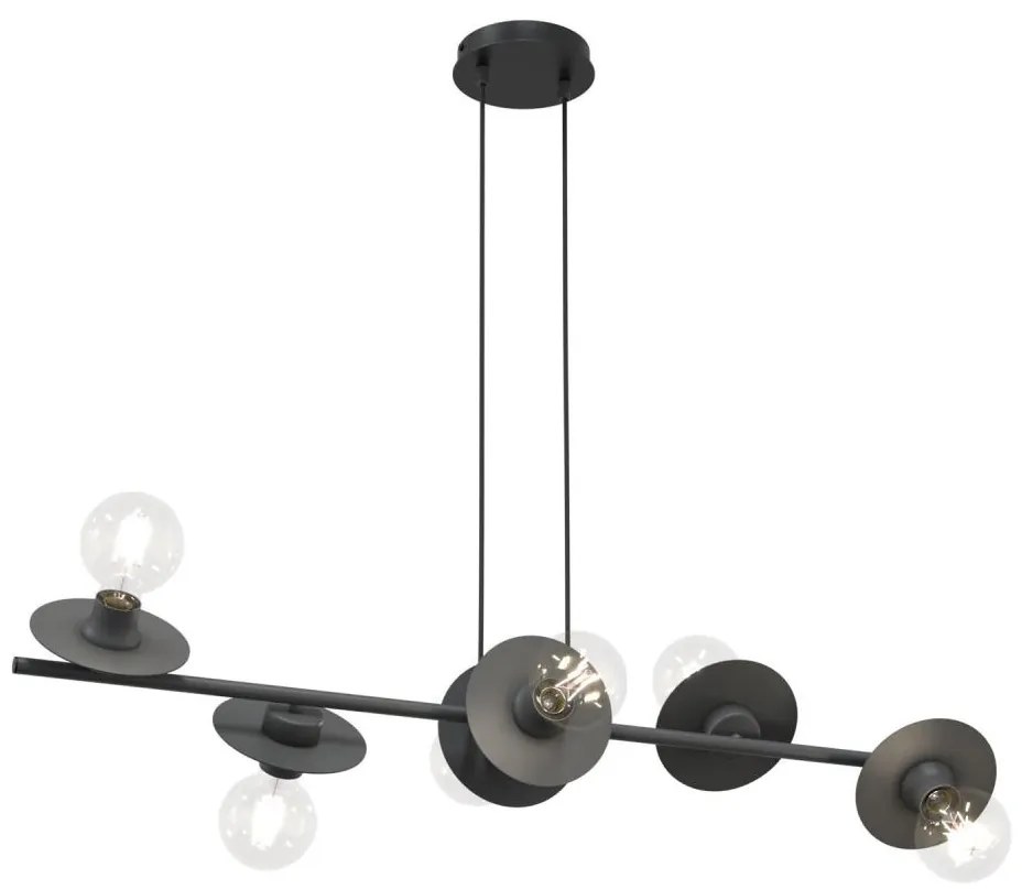 Lustră pe cablu TOKEN 6xE27/15W/230V negru