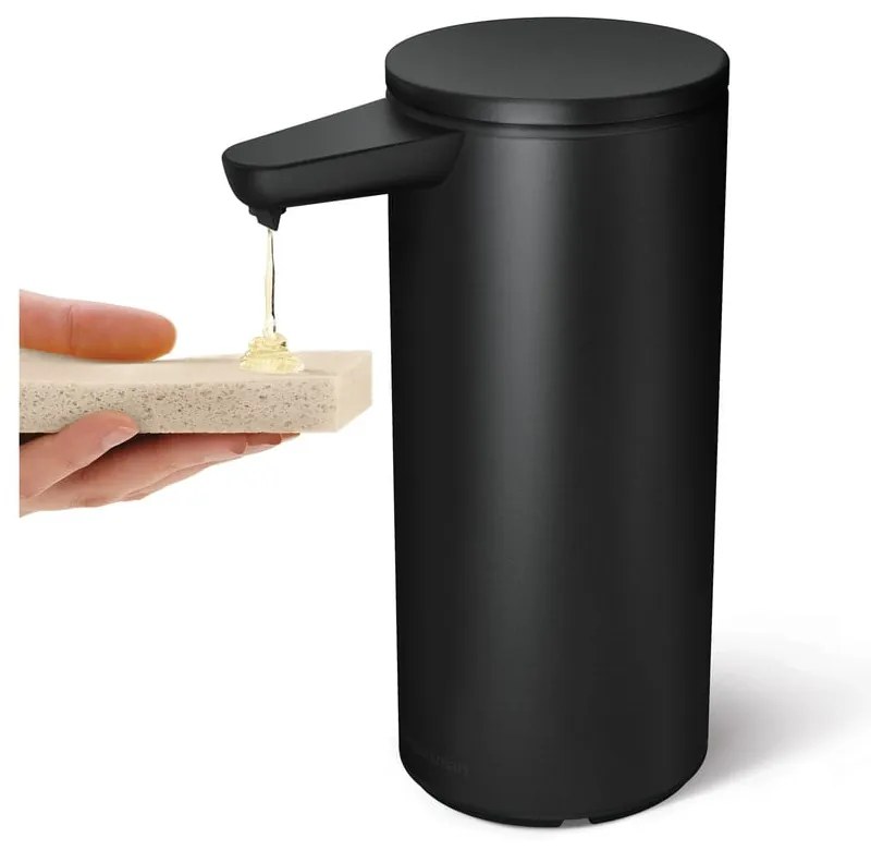 Dozator de săpun lichid negru mat automat din oțel 414 ml – simplehuman