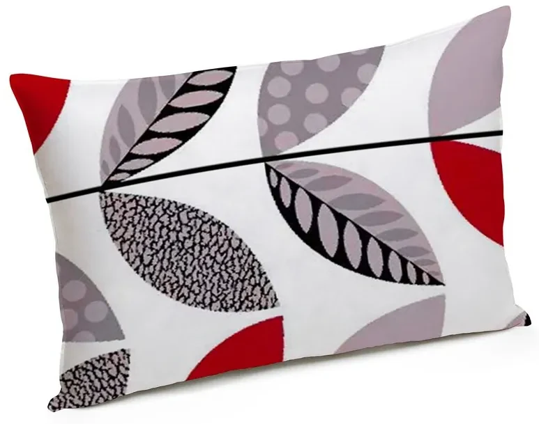 Set Alcam perna microfibra 50x70 cm si pilota matlasata 140x200 cm, red leaves