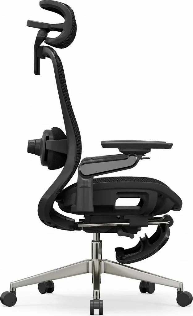 RESIGILAT- SYNO-H-MF Scaun ergonomic, suport lombar cu Masaj, sezut translatabil, cotiere 6D, tetiera 2D, suport picioare, Mesh, Negru