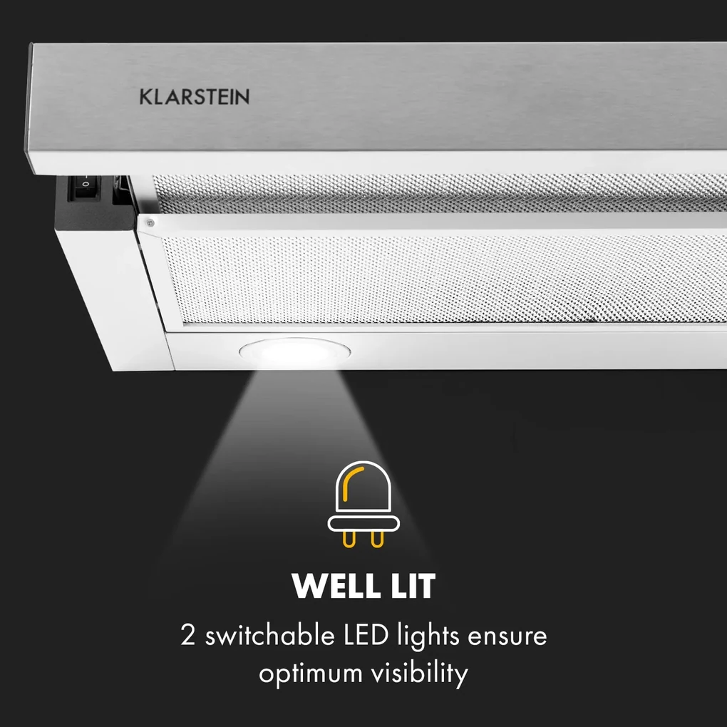 Viola, hota, inox, 59,6 cm, 612 m³ / h, clasa energetica A, argintie
