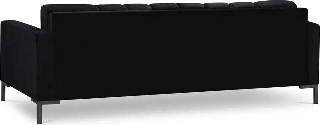 Canapea 4 locuri, Mamaia, Micadoni Home, BL, 217x92x75 cm, catifea, negru
