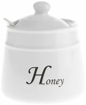 Doză de miere din ceramică Honey cu linguriță, 530 ml