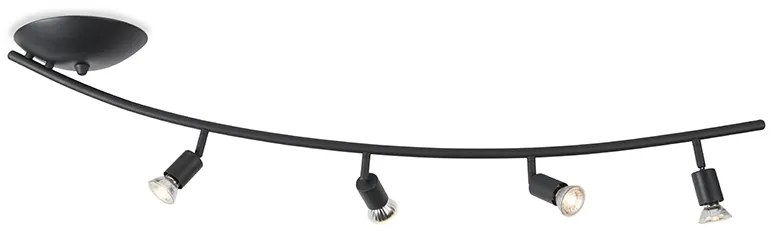 Spotlight modern curbat negru cu 4 lumini - Jeany