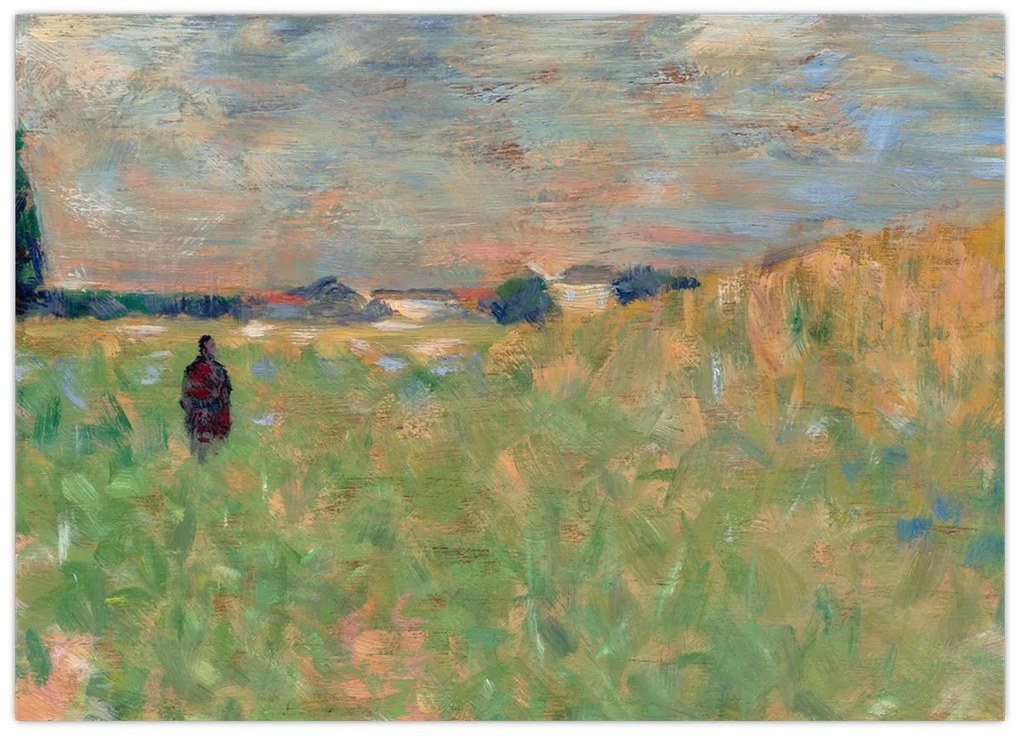 Tablou pe sticlă - Georges Seurat, A Summer Landscape, reproducere (70x50 cm)