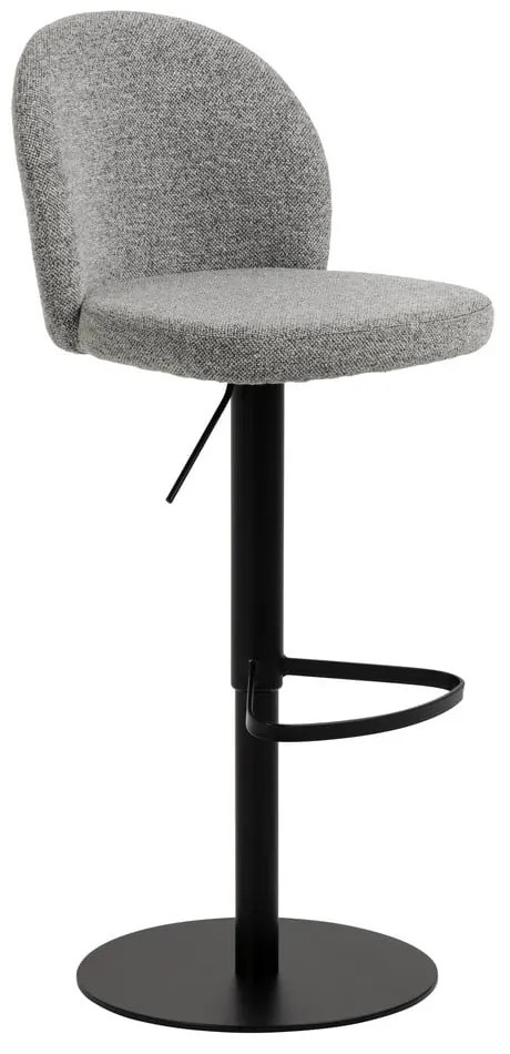 Scaun de bar negru/gri cu înălțime ajustabilă (înălțime șezut 55 cm) Patricia – Actona