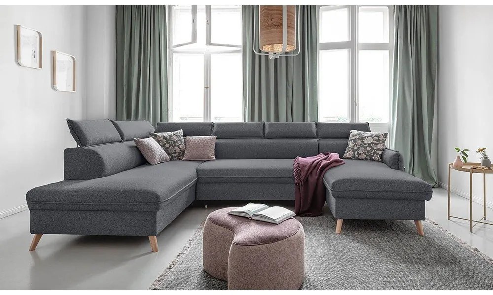 Colțar gri închis extensibil (cu colț pe partea stângă ) Sweet Harmony – Miuform