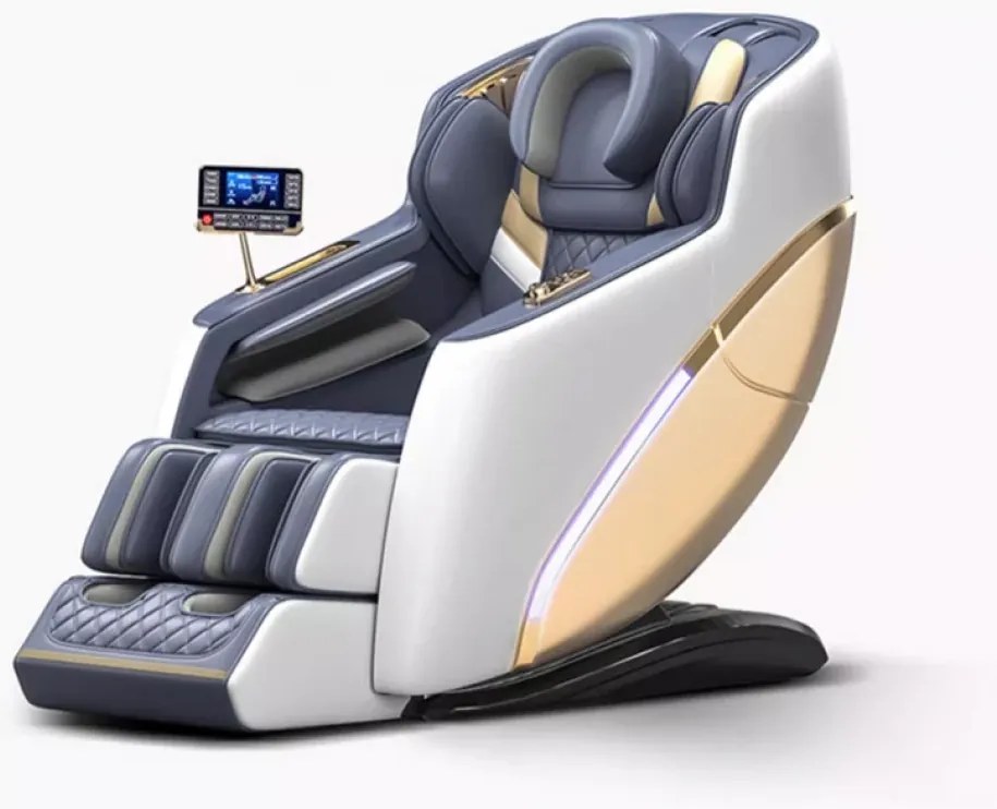 RESIGILAT- Fotoliu de masaj MECHA CONFORT, cu Incalzire, Bluetooth, Display, Ecran tactil, Zero Gravity, 2 Boxe, Moduri Automate, Suport Picioare extensibil, Piele Ecologica Premium